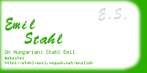 emil stahl business card